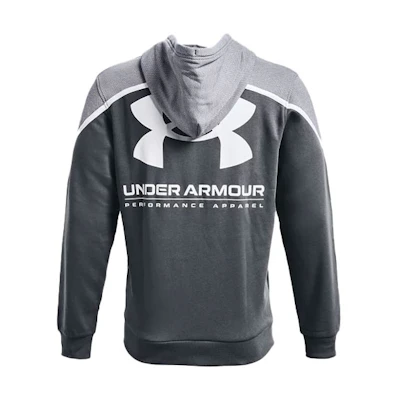 Under Armour UA Rival Amp Two-Tone Fleece Hoodie Training Sweatshirt Pink/Grey 1357090-012