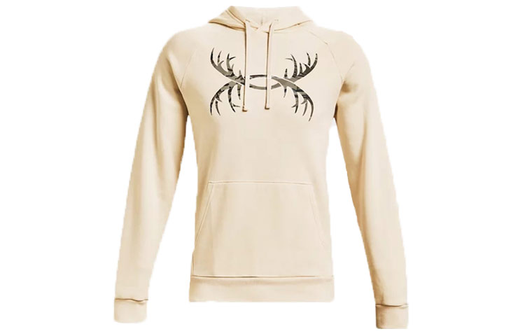 Under Armour UA Rival Antler Fleece Logo Hoodie Beige 1365679-110