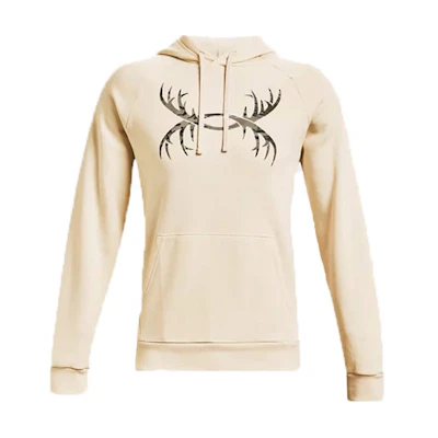 Under Armour UA Rival Antler Fleece Logo Hoodie Beige 1365679-110