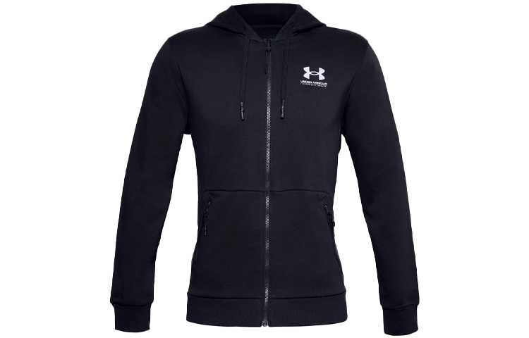 Under Armour UA Rival Fleece AMP Full-Zip Hoodie Black Sports Training Jacket 1357113-001