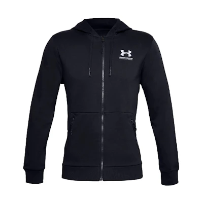 Under Armour UA Rival Fleece AMP Full-Zip Hoodie Black Sports Training Jacket 1357113-001