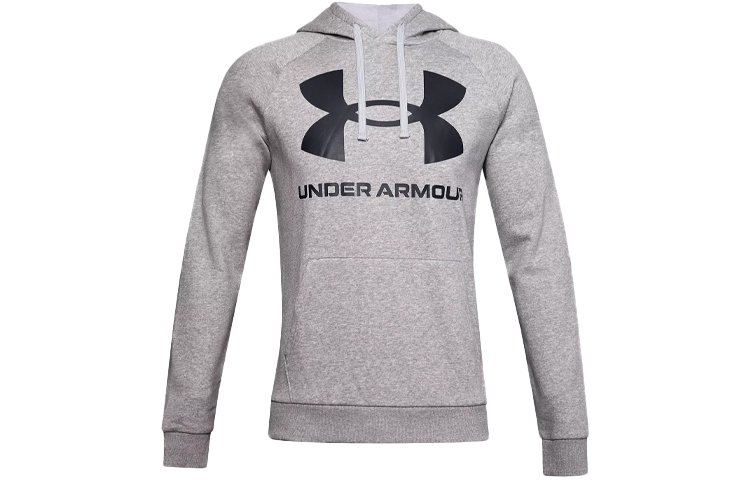 Under Armour UA Rival Fleece Hoodie Big Logo Graphic Grey 1357093-011