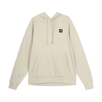 Under Armour UA Rival Fleece Hoodie Brown Pullover with Solid Print Logo 1357092-289