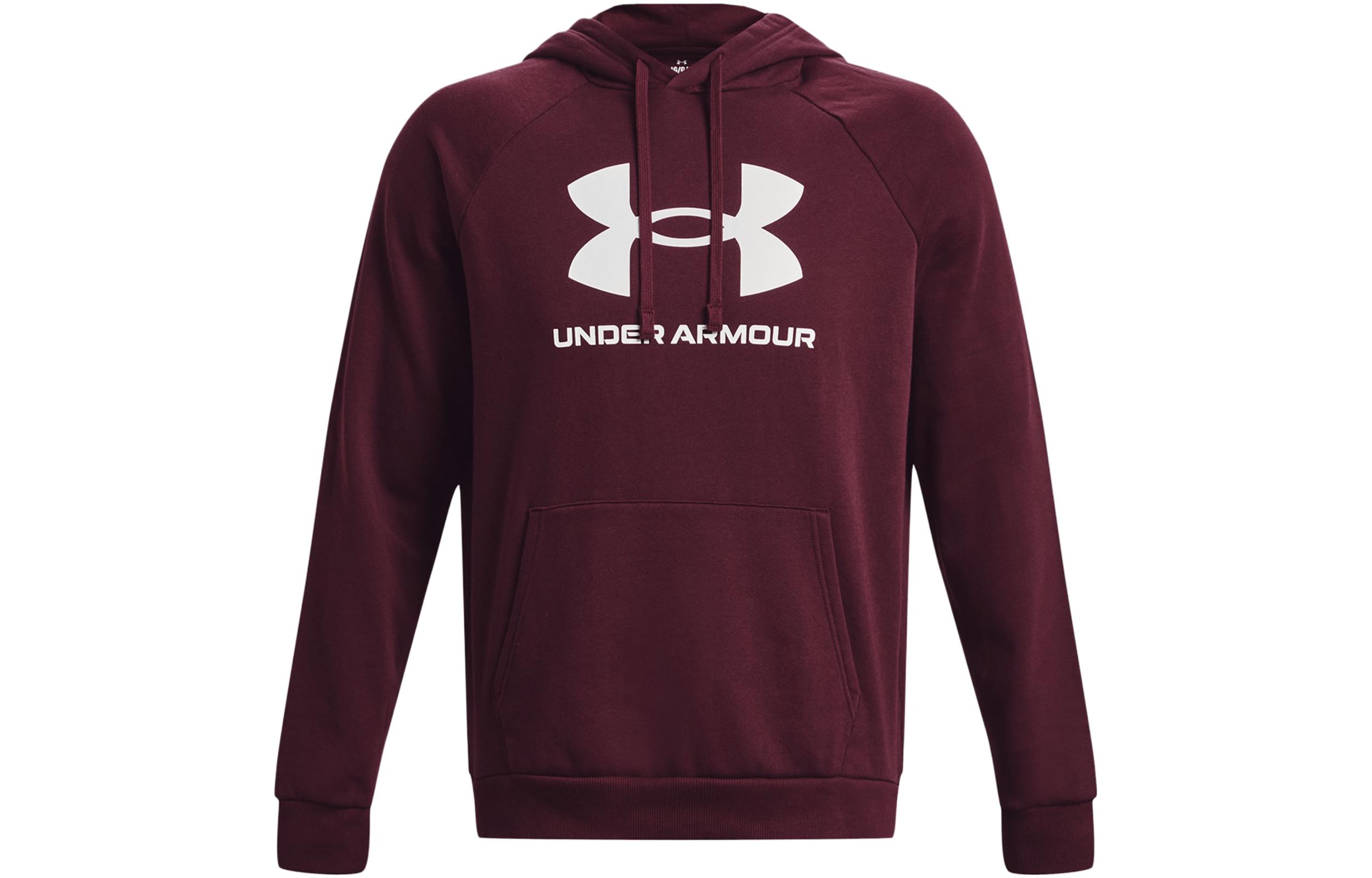 Under Armour UA Rival Fleece Letter Print Raglan Hoodie Purple - 1379758-600