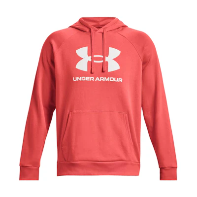 Under Armour UA Rival Fleece Letter Print Raglan Hoodie Orange 1379758-690