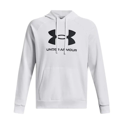 Under Armour UA Rival Fleece Logo Raglan Hoodie White 1379758-100