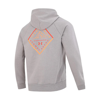 Under Armour UA Rival Fleece Mtn Hdy Geometric Letter Pullover Hoodie - Gray 1373181-294