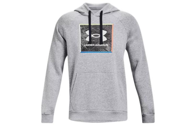 Under Armour UA Rival Graphic Fleece Pullover Hoodie Grey 1370349-011