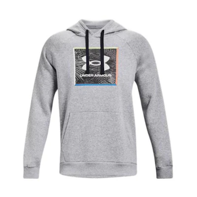 Under Armour UA Rival Graphic Fleece Pullover Hoodie Grey 1370349-011