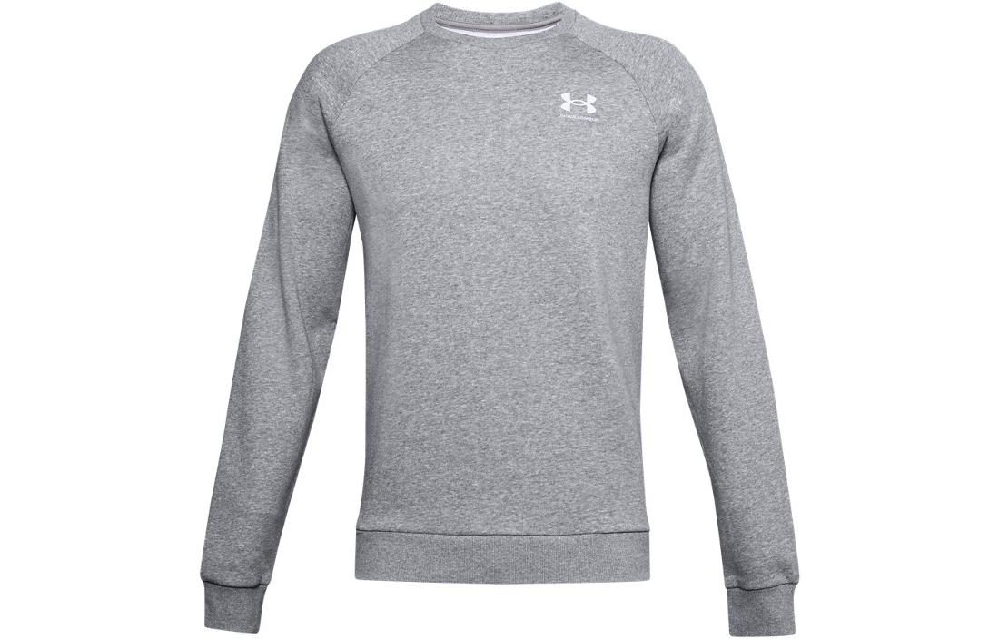 Under Armour UA Rival Grey Crewneck Sweatshirt with Logo Print - Long Sleeve 1359029-035