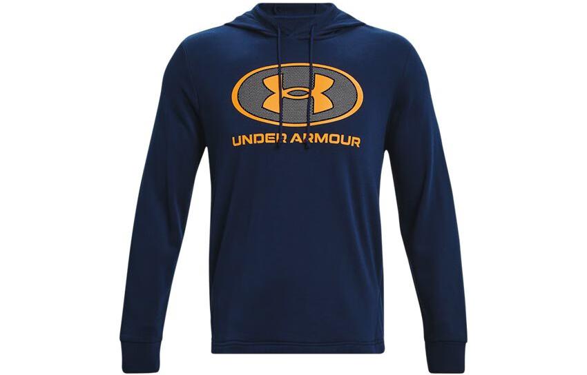 Under Armour UA Rival Hoodie with Logo Print Pullover Long Sleeve Blue 1369470-408
