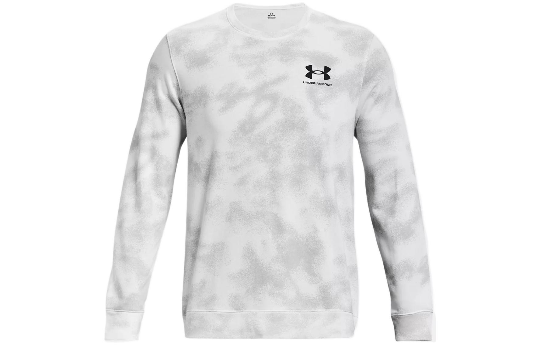 Under Armour UA Rival Logo Cotton Crewneck Sweatshirt White Long Sleeve 1377186-100