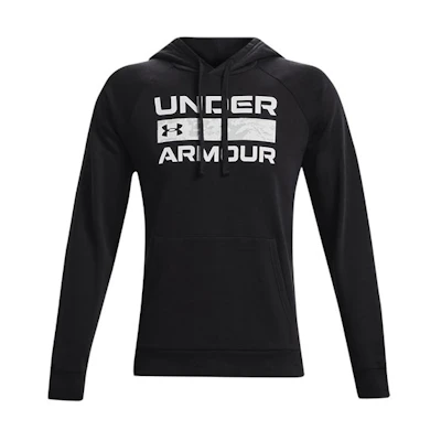 Under Armour UA Rival Logo Fleece Hoodie Black Winter Training Pullover 1366363-001