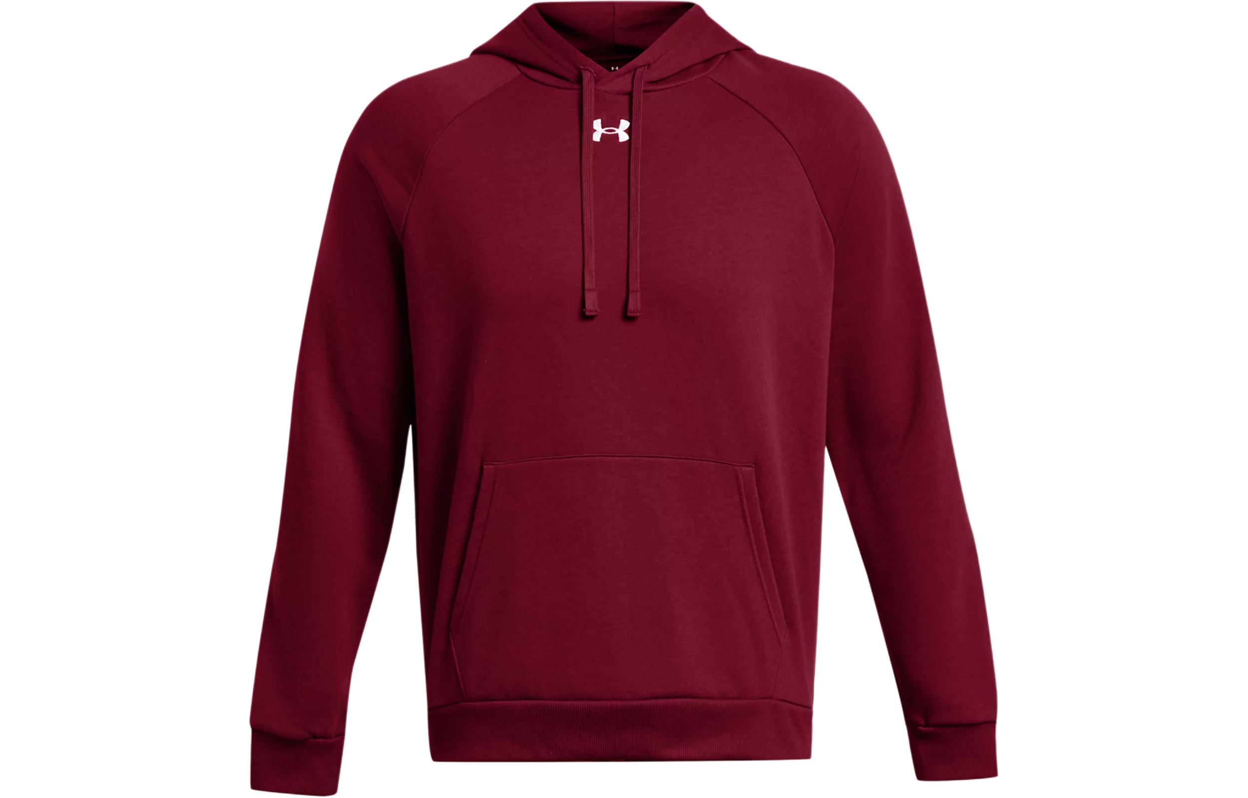 Under Armour UA Rival Logo Fleece Hoodie Pullover - Deep Red 1379757-625