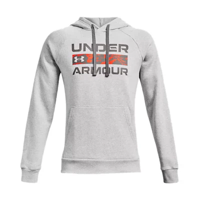 Under Armour UA Rival Logo Fleece Pullover Hoodie Winter Gray 1366363-014