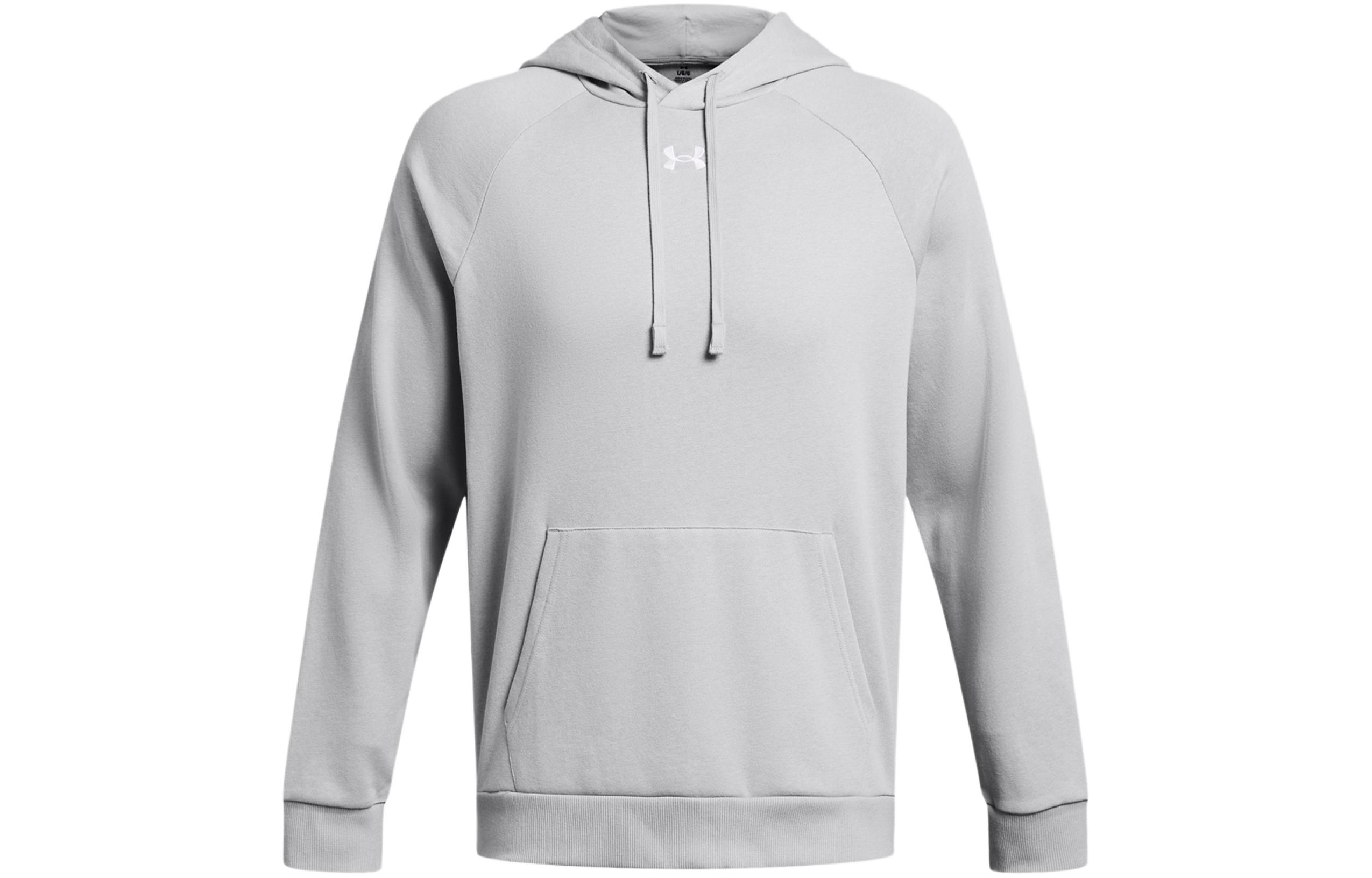 Under Armour UA Rival Logo Fleece Pullover Hoodie Light Gray 1379757-011