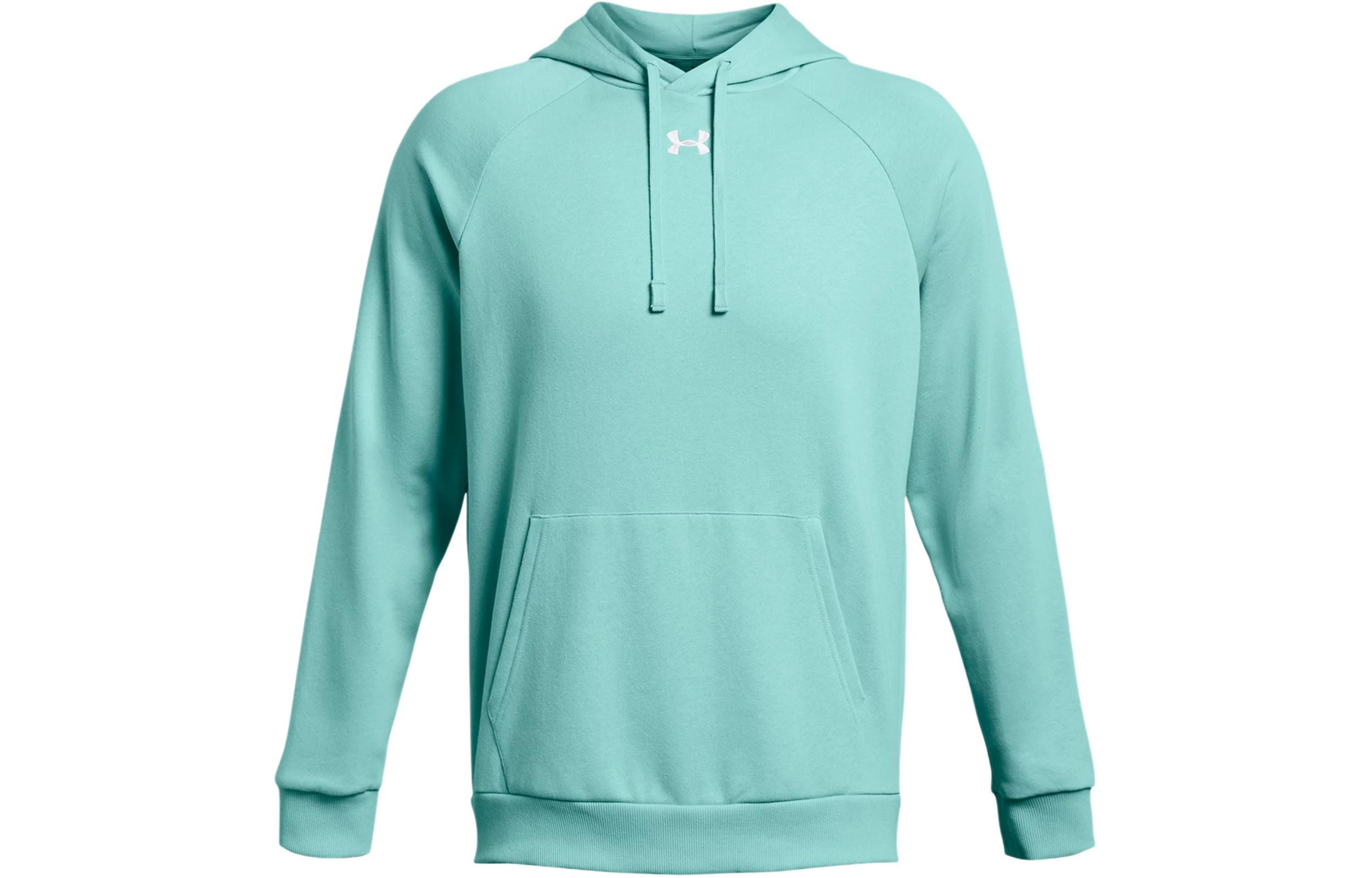 Under Armour UA Rival Logo Graphic Fleece Hoodie Green Pullover 1379757-482