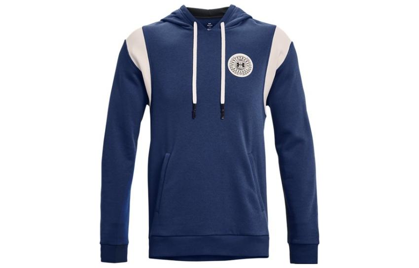 Under Armour UA Rival Logo Print Drawstring Hoodie Blue 1373829-404