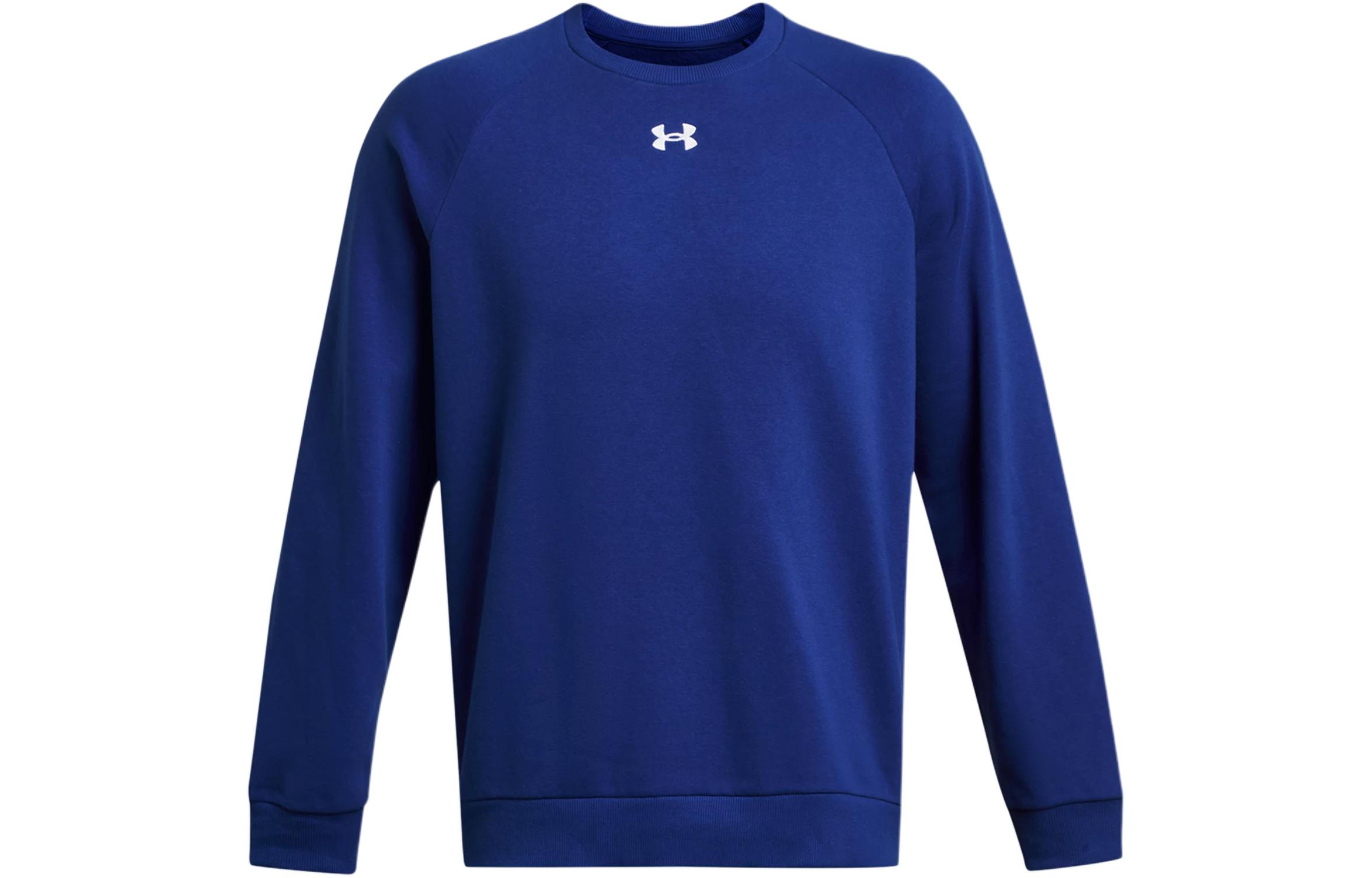 Under Armour UA Rival Logo Print Fleece Crewneck Sweatshirt Men’s Blue 1379755-400