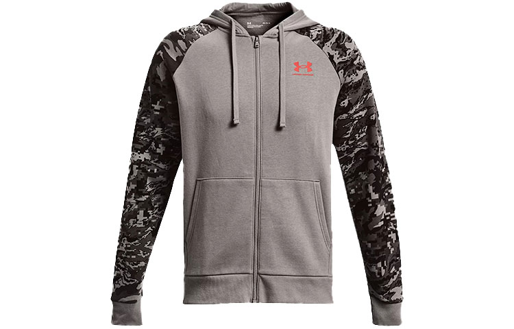 Under Armour UA Rival Script Fleece Full-Zip Hoodie Deep Wolf Grey Men 1366310-066
