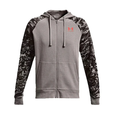 Under Armour UA Rival Script Fleece Full-Zip Hoodie Deep Wolf Grey Men 1366310-066