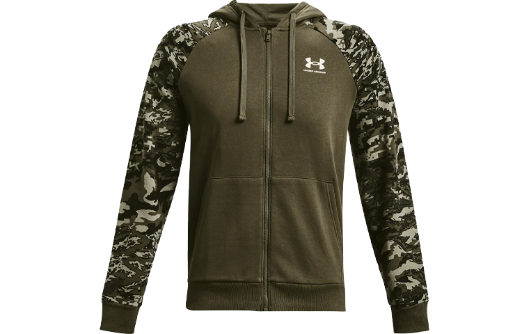 Under Armour UA Rival Script Fleece Full-Zip Hoodie Jacket - Forest Green 1366310-390