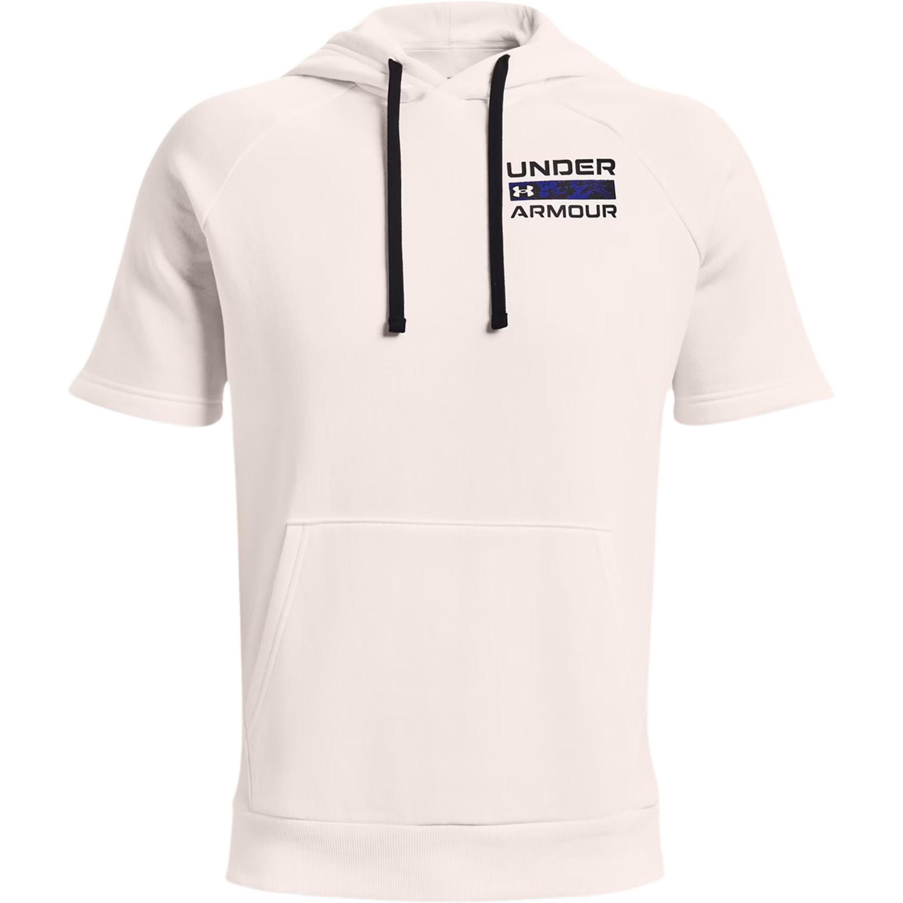 Under Armour UA Rival Signature Short-Sleeve Hoodie White Casual Sportswear 1366365-112