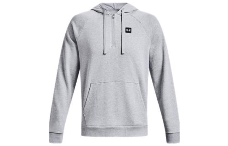 Under Armour UA Rival Solid Logo Kangaroo Pocket Hoodie - Gray 1373371-011