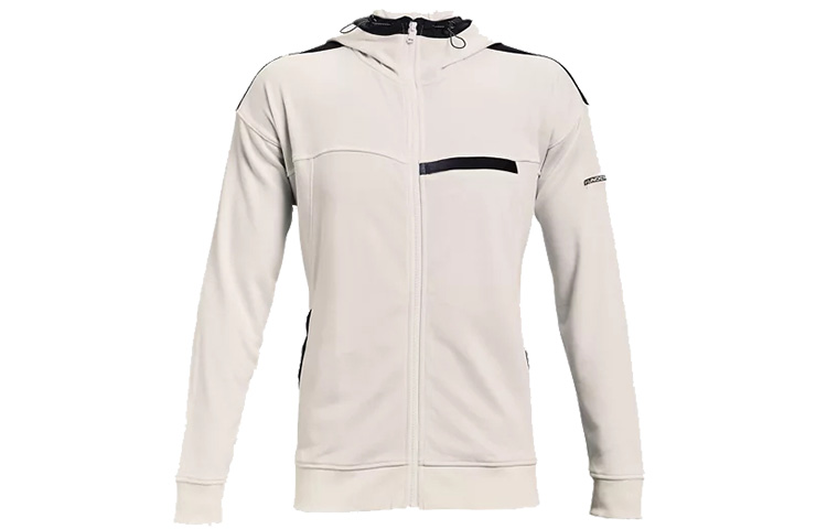 Under Armour UA Rival Terry AMP Ivory Zip-Up Hoodie Jacket Casual Sportswear 1361595-112