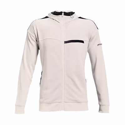Under Armour UA Rival Terry AMP Ivory Zip-Up Hoodie Jacket Casual Sportswear 1361595-112