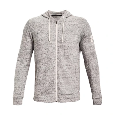 Under Armour UA Rival Terry Logo Loose Training Hoodie Jacket - Alabaster White 1361606-112