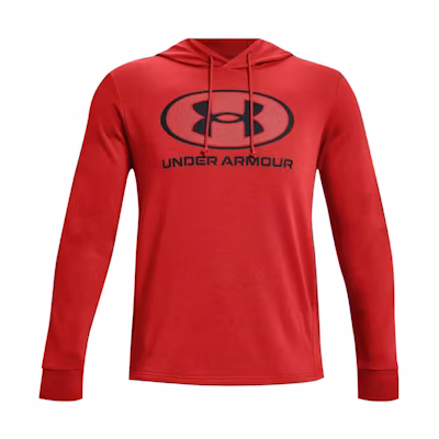 Under Armour UA Rival Terry Pullover Hoodie Men’s Shiny Red with Large Front Logo 1369470-839