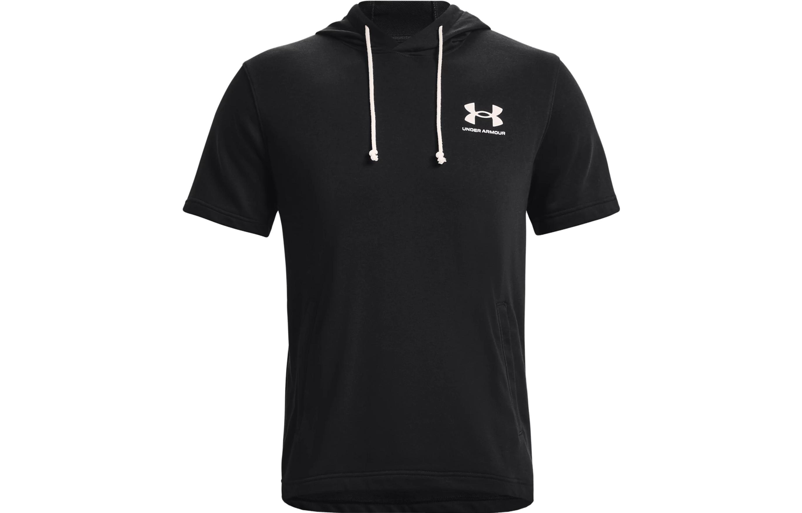 Under Armour UA Rival Terry Short Sleeve Hoodie Black Casual Hoodie 1370396-001