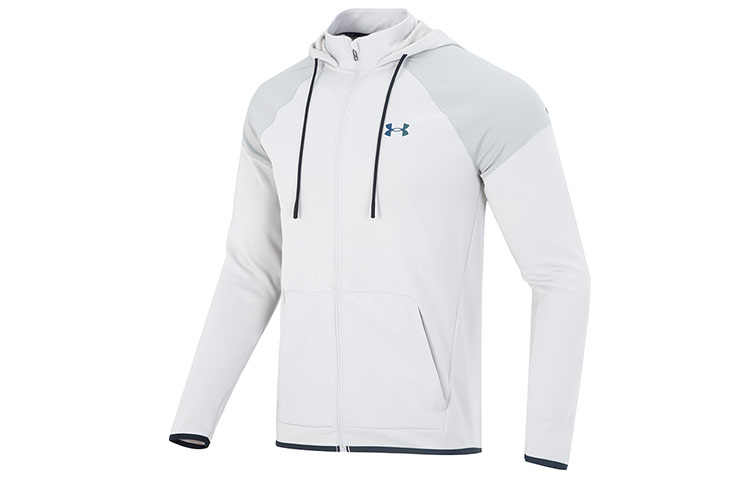 Under Armour UA Rush All Purpose Grey Logo Print Drawstring Zip-Up Hoodie Jacket 1373719-592