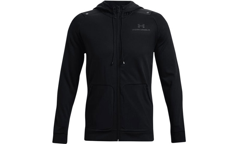 Under Armour UA RUSH All Purpose Logo Printed Sports Hoodie Jacket Black 1367770-001
