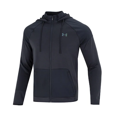 Under Armour UA Rush All Purpose Solid Logo Print Hoodie Jacket Men’s Black 1373719-001