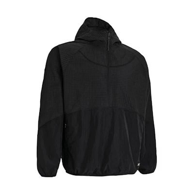 Under Armour UA RUSH Black Half-Zip Hoodie Woven Training Sweatshirt 1379678-001