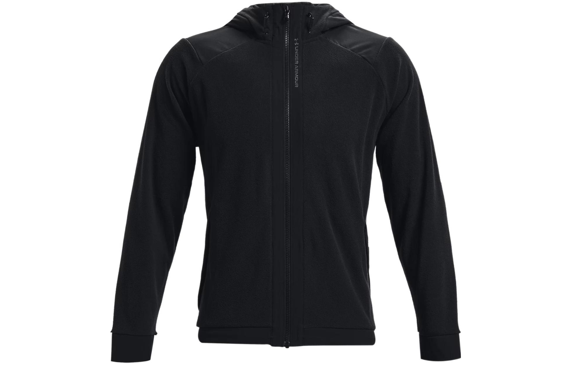 Under Armour UA RUSH Fleece Water-Resistant Full-Zip Hoodie Jacket Black 1366178-001