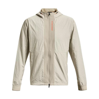 Under Armour UA RUSH Legacy Logo Training Zip Hoodie Jacket - Gray White Colorblock 1366186-279