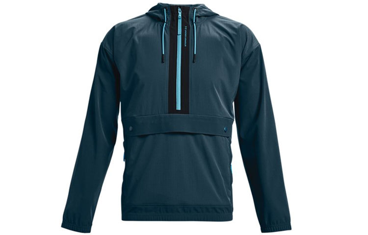 Under Armour UA RUSH Popover Half-Zip Woven Training Hoodie Blue 1366188-413