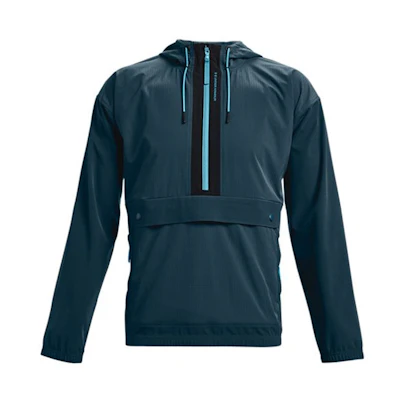 Under Armour UA RUSH Popover Half-Zip Woven Training Hoodie Blue 1366188-413