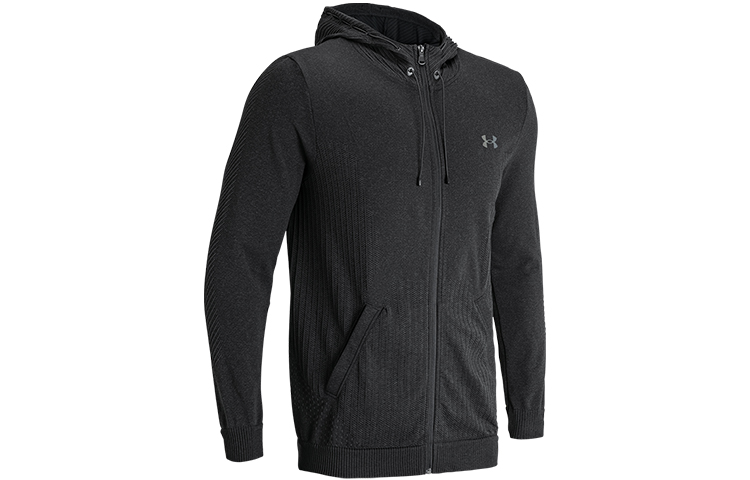 Under Armour UA RUSH Series Seamless Training Loose Fit Logo Hoodie Jacket Men’s Black 1366258-001
