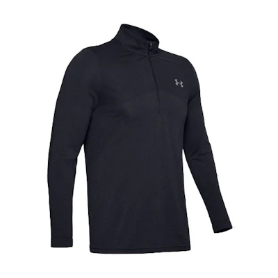 Under Armour UA Seamless Half-Zip Long Sleeve Sports T-Shirt - Black 1351452-001