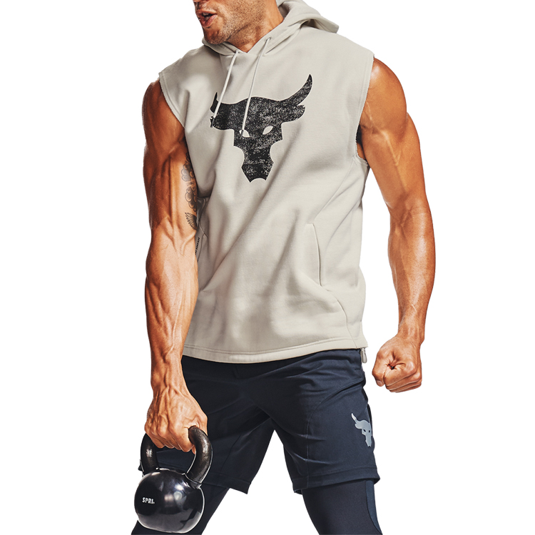 Details for Under Armour UA Sleeveless Fleece Hoodie Grey - Perfect Gift for Him 1357181-110