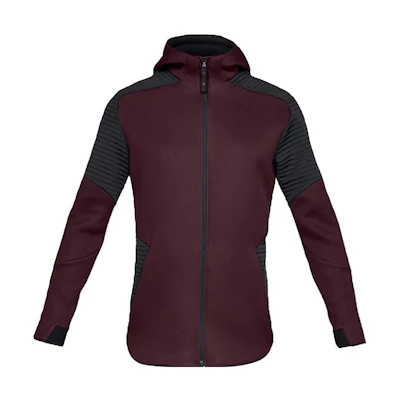 Under Armour UA Solid Color Logo Fleece Breathable Zip Hoodie Jacket Red 1320705-600