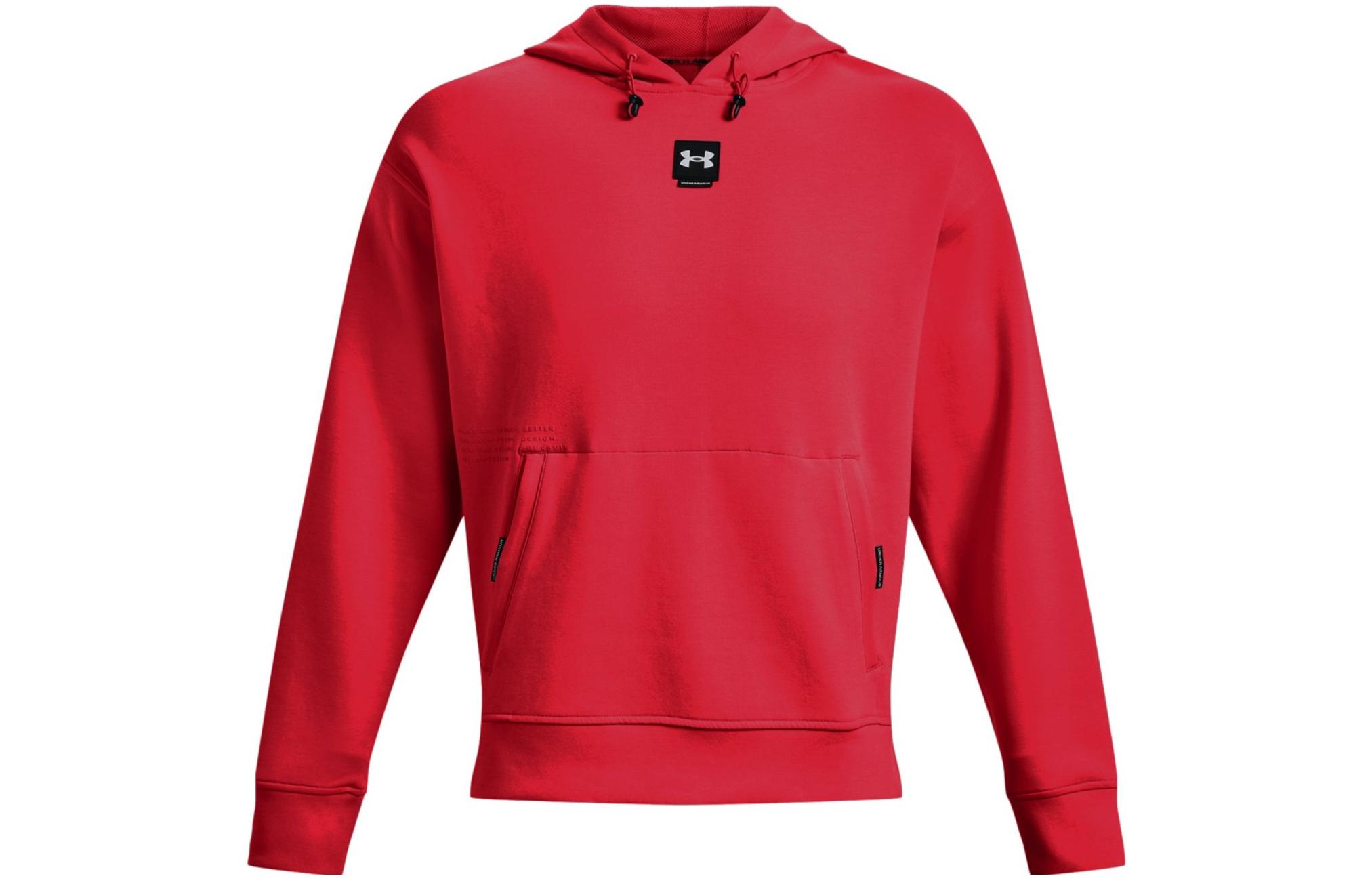 Under Armour UA Solid Color Logo Hoodie Red Long Sleeve 1373797-890