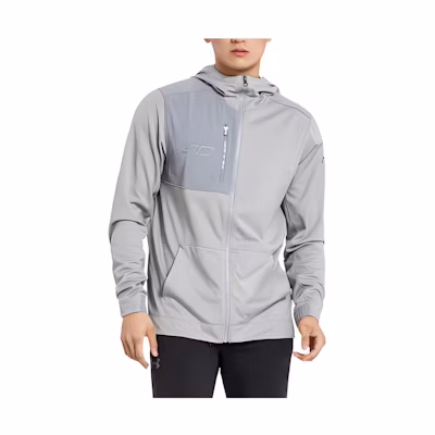 Under Armour UA Solid Color Logo Zip-Up Hoodie Jacket Men’s Grey 1298372-025