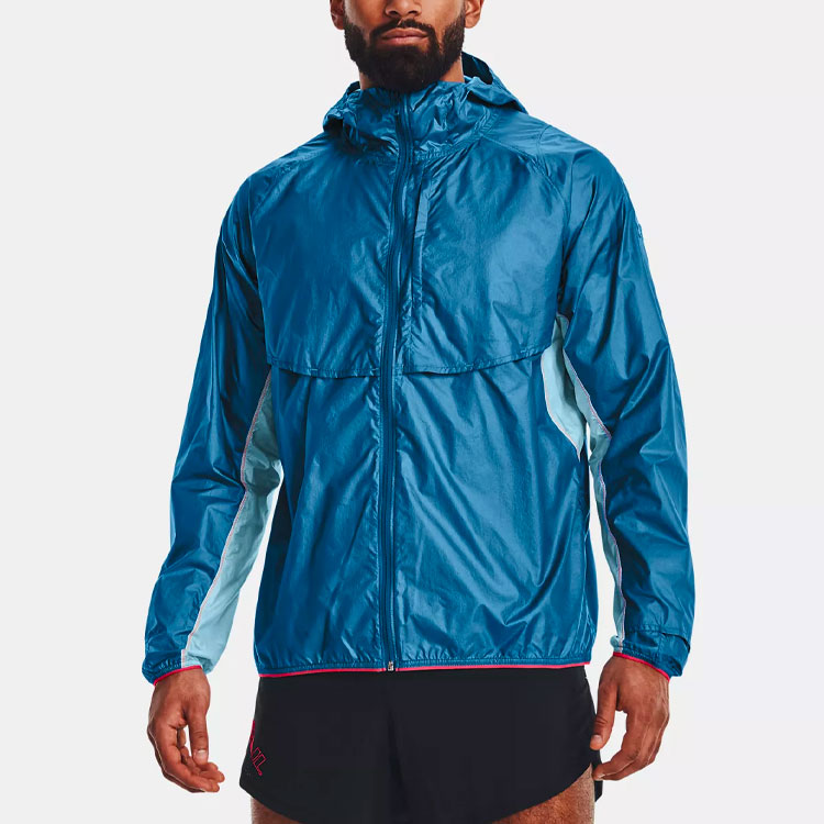 Shop Under Armour UA Hoodie Jaket Olahraga Warna Polos - Biru Cruise Ship 1369205-899