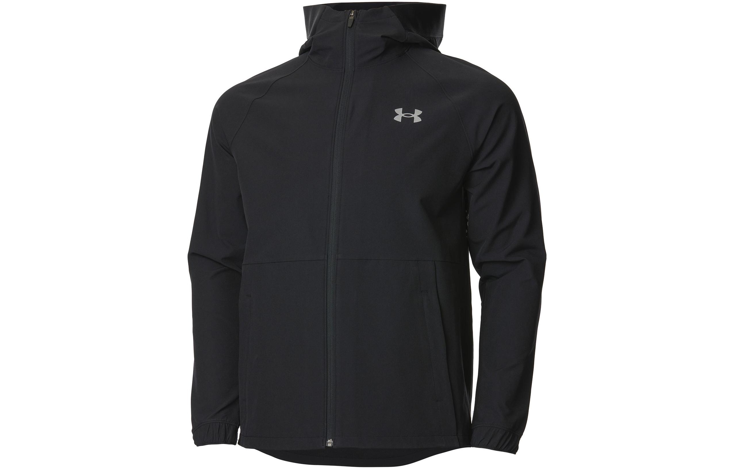 Under Armour UA Solid Color Woven Printed Hoodie Jacket Black 1375522-001