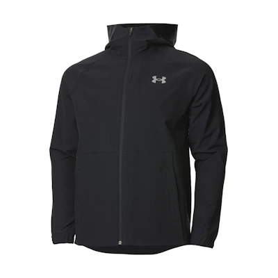 Under Armour UA Solid Color Woven Printed Hoodie Jacket Black 1375522-001